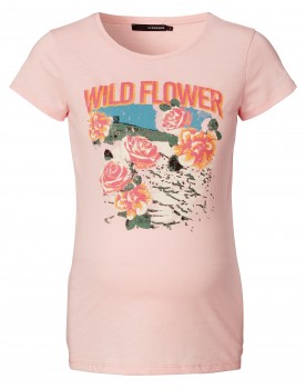 T-shirt Wild Flower - Cooles, lässiges T-Shirt mit Vintage-Blumenprint.