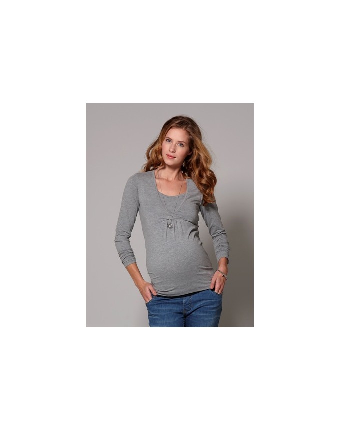 Esprit maternity Longsleeve Nursing Shirt mit modischem Wickeleffekt